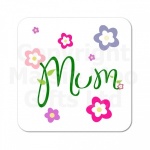 Mum Flowers Wooden Coaster